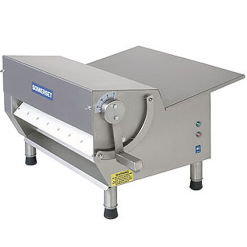 Somerset CDR-600F Stainless Steel Countertop Manual Dough & Fondant Sheeter  with 3.5 x 30 Synthetic Rollers - 115V, 3/4 HP
